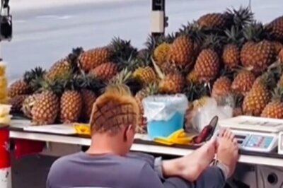 Pineapple Seller’s Epic Haircut To Boost Sales Has Internet Saying ‘He Loves His Job So Much’