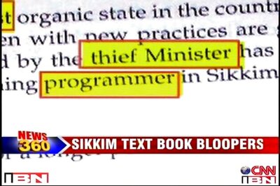 Sikkim: Chief Minister spelt 'Thief Minister' in Class V English textbooks